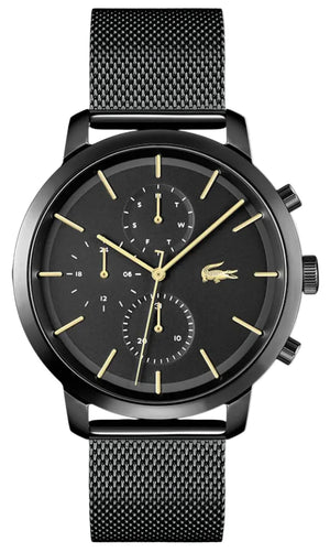 Lacoste Replay Black Dial Black Steel Strap Watch for Men - 2011194 Authentic Buy Shop Now