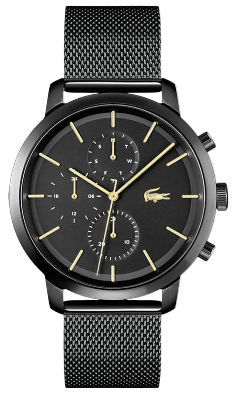 Lacoste Replay Black Dial Black Steel Strap Watch for Men - 2011194 Authentic Buy Shop Now
