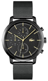 Lacoste Replay Black Dial Black Steel Strap Watch for Men - 2011194 Authentic Buy Shop Now