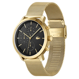 Lacoste Replay Chronograph Black Dial Gold Steel Strap Watch for Men - 2011195 Authentic Buy Shop Now