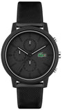 Lacoste 12.12 Chronograph Black Dial Black Silicon Strap Watch for Men - 2011243 Authentic Buy Shop Now