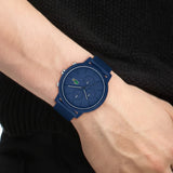 Lacoste 12.12 Chronograph Blue Dial Blue Silicone Strap Watch for Men - 2011244 Authentic Buy Shop Now