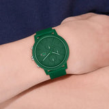 Lacoste 12.12 Chronograph Green Dial Green Silicon Strap Watch for Men - 2011245 Authentic Buy Shop Now