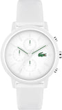Lacoste 12.12 Chronograph White Dial White Silicon Strap Watch for Men - 2011246 Authentic Buy Shop Now