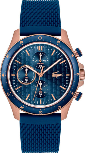 Lacoste Neoheritage Chronograph Blue Dial Blue Silicone Strap Watch for Men - 2011253 Authentic Buy Shop Now