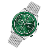 Lacoste Neoheritage Chronograph Green Dial Silver Steel Strap Watch for Men - 2011255 Authentic Buy Shop Now