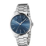 Gucci G Timeless Blue Dial Silver Steel Strap Watch For Men - YA126316 Authentic Buy Shop Now