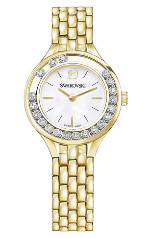 Swarovski Lovely Crystals White Dial Gold Steel Strap Watch for Women - 5242895 Authentic Buy Shop Now