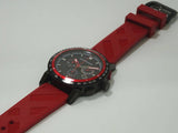 Burberry The City Chronograph Black Dial Red Rubber Strap Watch For Men - BU9805 Authentic Buy Shop Now