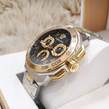 Versace Dylos Chronograph Black Dial Two Tone Steel Strap Watch for Men - VQC100016 Authentic Buy Shop Now