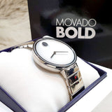 Movado Edge Silver Dial Silver Steel Strap Watch for Women - 3680012 Authentic Buy Shop Now
