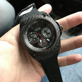 Guess Legacy Black Dial Black Rubber Strap Watch For Men - W1048G2 Authentic Buy Shop Now
