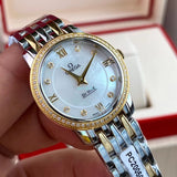 Omega De Ville Prestige Quartz Diamonds Silver Dial Two Tone Steel Strap Watch for Women - 424.25.27.60.52.001 Authentic Buy Shop Now