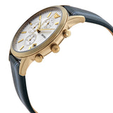Emporio Armani Renato Chronograph Silver Dial Green Leather Strap Watch For Men - AR11233 Authentic Buy Shop Now
