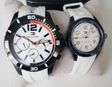 Tommy Hilfiger Nolan Multi Function White Dial White Rubber Strap Watch for Men - 1791146 Authentic Buy Shop Now