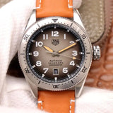 Tag Heuer Autavia Isograph Grey Dial Calfskin Brown Leather Strap Watch for Men - WBE5111.FC8267 Authentic Buy Shop Now