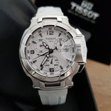 Tissot T Race Lady Chronograph White Dial White Rubber Strap Watch for Women - T048.217.17.017.00 Authentic Buy Shop Now