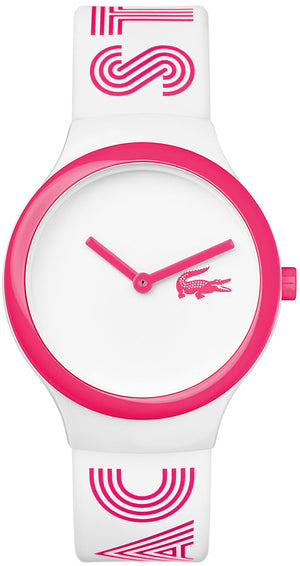 Lacoste Goa White Dial Two Tone Silicone Strap Watch for Woman - 2020106 Authentic Buy Shop Now