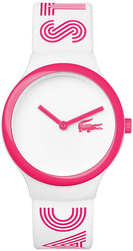 Lacoste Goa White Dial Two Tone Silicone Strap Watch for Woman - 2020106 Authentic Buy Shop Now
