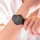 Calvin Klein Minimal Black Dial Black Mesh Bracelet Watch for Men - K3M214B1 Authentic Buy Shop Now