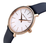 Michael Kors Pyper Analog White Dial Black Leather Strap Watch For Women - MK2804 Authentic Buy Shop Now