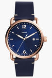 Fossil The Commuter Blue Dial Blue Leather Strap Watch for Men - FS5274 Authentic Buy Shop Now