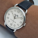 Coach Delancey White Dial Black Leather Strap Watch for Women - 14502714 Authentic Buy Shop Now