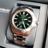 Tag Heuer Aquaracer Professional 200 Automatic Green Dial Silver Steel Strap Watch for Men - WBP2115.BA0627 Authentic Buy Shop Now