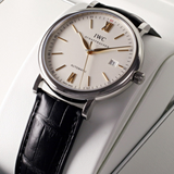 IWC Portofino Automatic White Dial Black Leather Strap Watch for Men - IW356517 Authentic Buy Shop Now