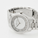 Michael Kors Lexington Lux Three Hand Mother of Pearl Silver Dial Silver Steel Strap Watch for Women - MK7445 Authentic Buy Shop Now