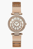 Guess Muse Quartz Silver Dial Rose Gold Steel Strap Watch For Women - W1008L3 Authentic Buy Shop Now