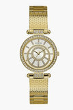 Guess Muse Crystals White Dial Rose Gold Steel Strap Watch For Women - W1008L2 Authentic Buy Shop Now