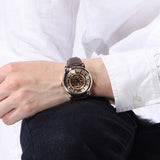 Emporio Armani Luigi Meccanico Brown Dial Brown Leather Strap Watch For Men - AR1982 Authentic Buy Shop Now