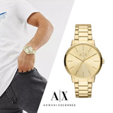 Armani Exchange Cayde Analog Gold Dial Gold Steel Strap Watch For Men - AX2707 Authentic Buy Shop Now