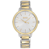 Hugo Boss Signature Silver Dial Two Tone Steel Strap Watch for Women - 1502568 Authentic Buy Shop Now