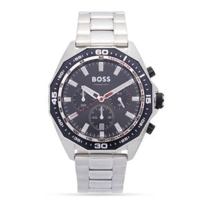Hugo Boss Intensity Chronograph Black Dial Silver Steel Strap Watch For Men - 1513680 Authentic Buy Shop Now