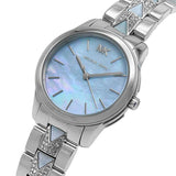 Michael Kors Runway Mercer Quartz Mother of Pearl Blue Dial Silver Steel Strap Watch For Women - MK6857 Authentic Buy Shop Now