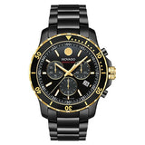 Movado Series 800 Chronograph Black Dial Black Steel Strap Watch For Men - 2600180 Authentic Buy Shop Now