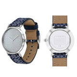 Coach Perry White Dial Blue Leather Strap Watch for Women - 14503156 Authentic Buy Shop Now