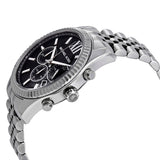 Michael Kors Lexington Chronograph Black Dial Black Steel Strap Watch For Men - MK8602 Authentic Buy Shop Now