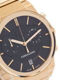 Salvatore Ferragamo Sapphire Chrono Black Dial Gold Steel Strap Watch for Men - SFME01323 Authentic Buy Shop Now