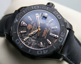 Tag Heuer Aquaracer Calibre 5 Black NATO Strap Carbon Dial Watch for Men - WBD218A.FC6445 Authentic Buy Shop Now
