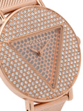 Guess Iconic Diamonds Rose Gold Dial Rose Gold Mesh Bracelet Watch For Women - GW0477L3 Authentic Buy Shop Now