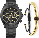 Hugo Boss Ikon Black Dial Black Steel Strap Watch for Men - 1513278 Authentic Buy Shop Now