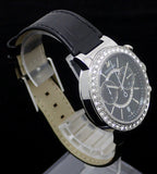 Swarovski Citra Sphere Chronograph Black Dial Black Leather Strap Watch for Women - 5027131 Authentic Buy Shop Now