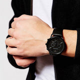 Emporio Armani Renato Chronograph Mother of Pearl Black Dial Black Steel Strap Watch For Men - AR11275 Authentic Buy Shop Now