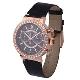 Swarovski Citra Sphere Chronograph Black Dial Black Leather Strap Watch for Women - 5055209 Authentic Buy Shop Now