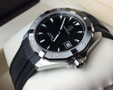 Tag Heuer Aquaracer Caliber 5 Automatic Black Dial Black Rubber Strap Watch for Men - WAY2113.FT8021 Authentic Buy Shop Now