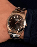 Tissot Gentleman Black Dial Silver Steel Strap Watch For Men - T127.410.11.051.00 Authentic Buy Shop Now