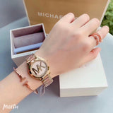 Michael Kors Mini Slim Runway Rose Gold Dial Two Tone Steel Strap Watch for Women - MK3650 Authentic Buy Shop Now
